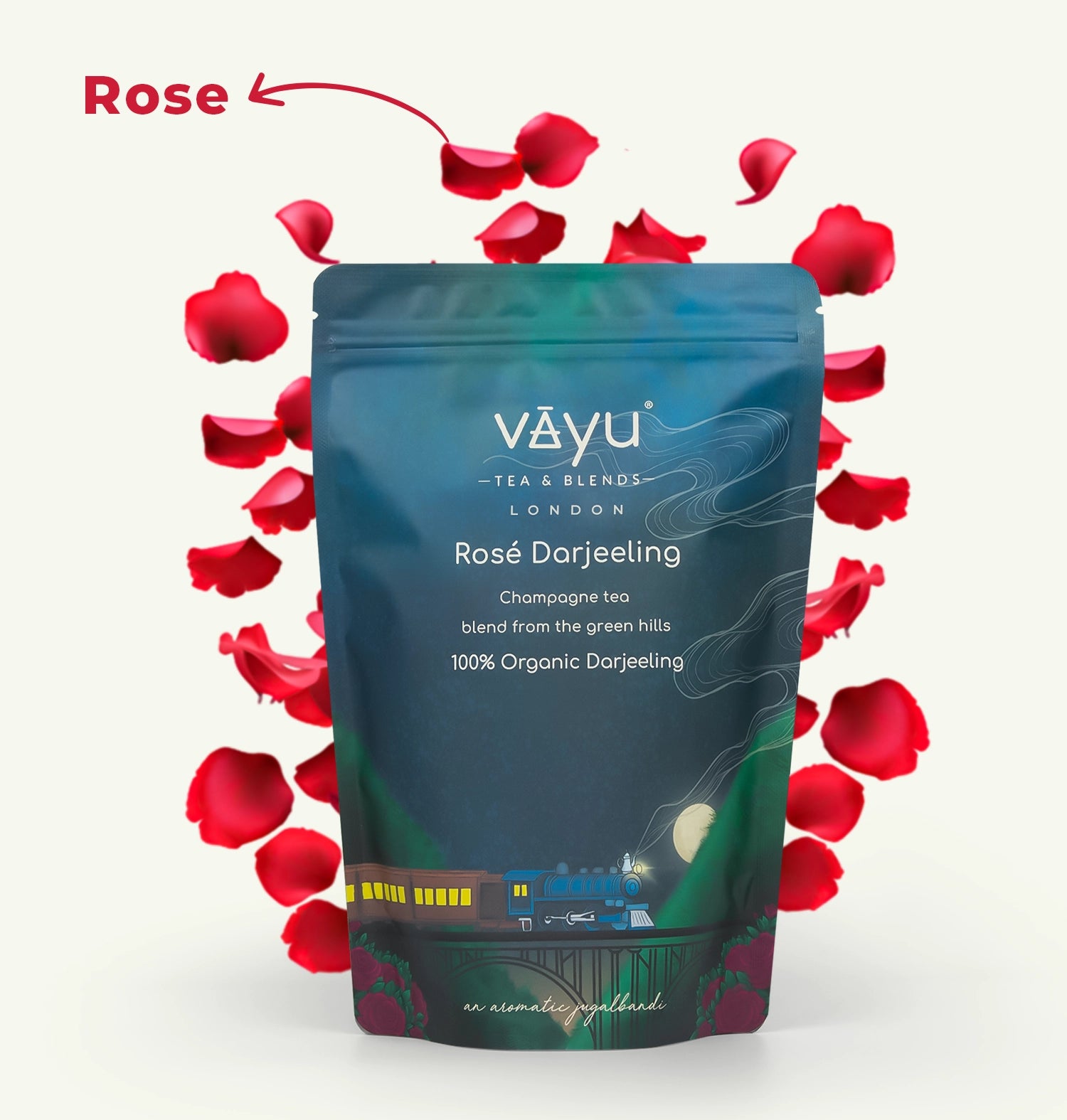 Rosé Darjeeling (Organic Green Tea with Rose Loose Tea 100 gms)