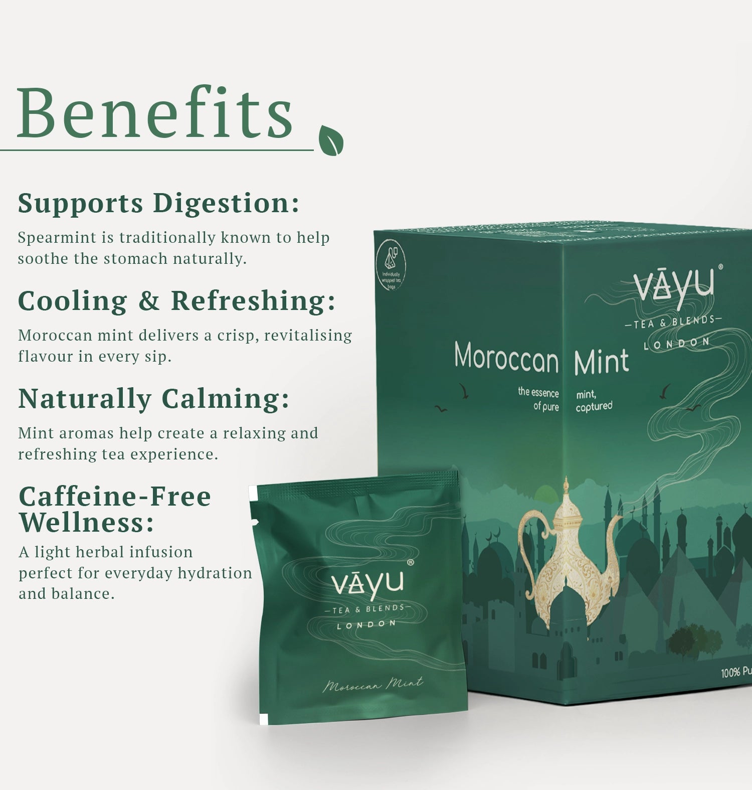 Moroccan Mint (Pure Mint) 16 biodegradable Teabags