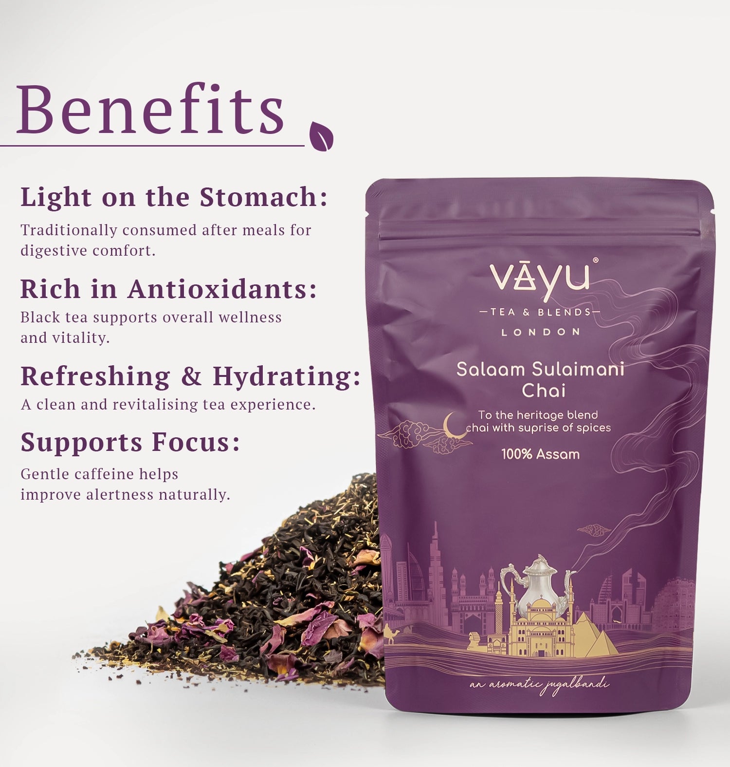 Salaam Sulaimani Chai (Cardamom, Clove, Liquorice & Rose Loose Tea 180gms)