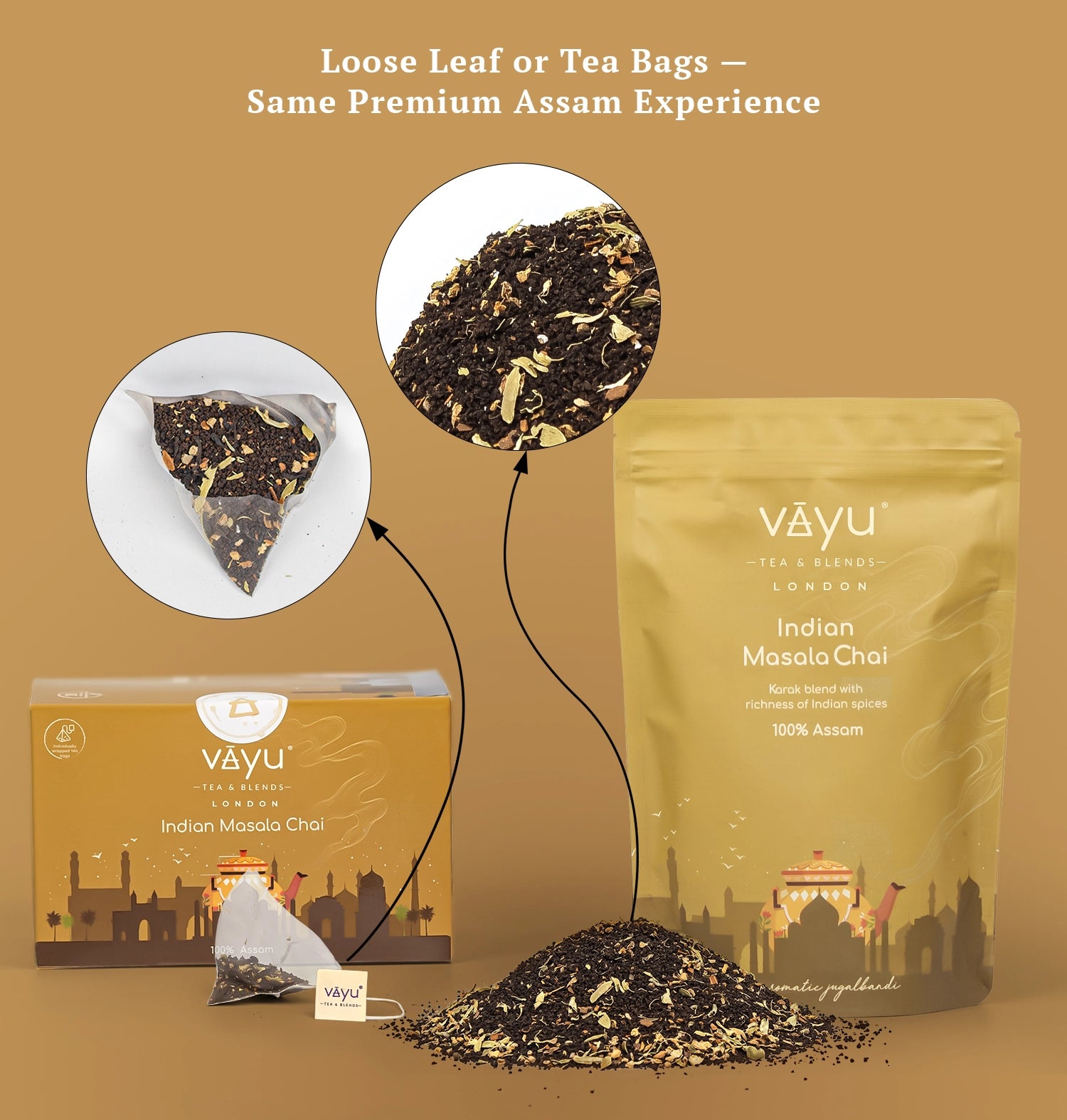 Indian Masala Chai (Cardamom, Cinnamon & Ginger) Loose Tea 180gms