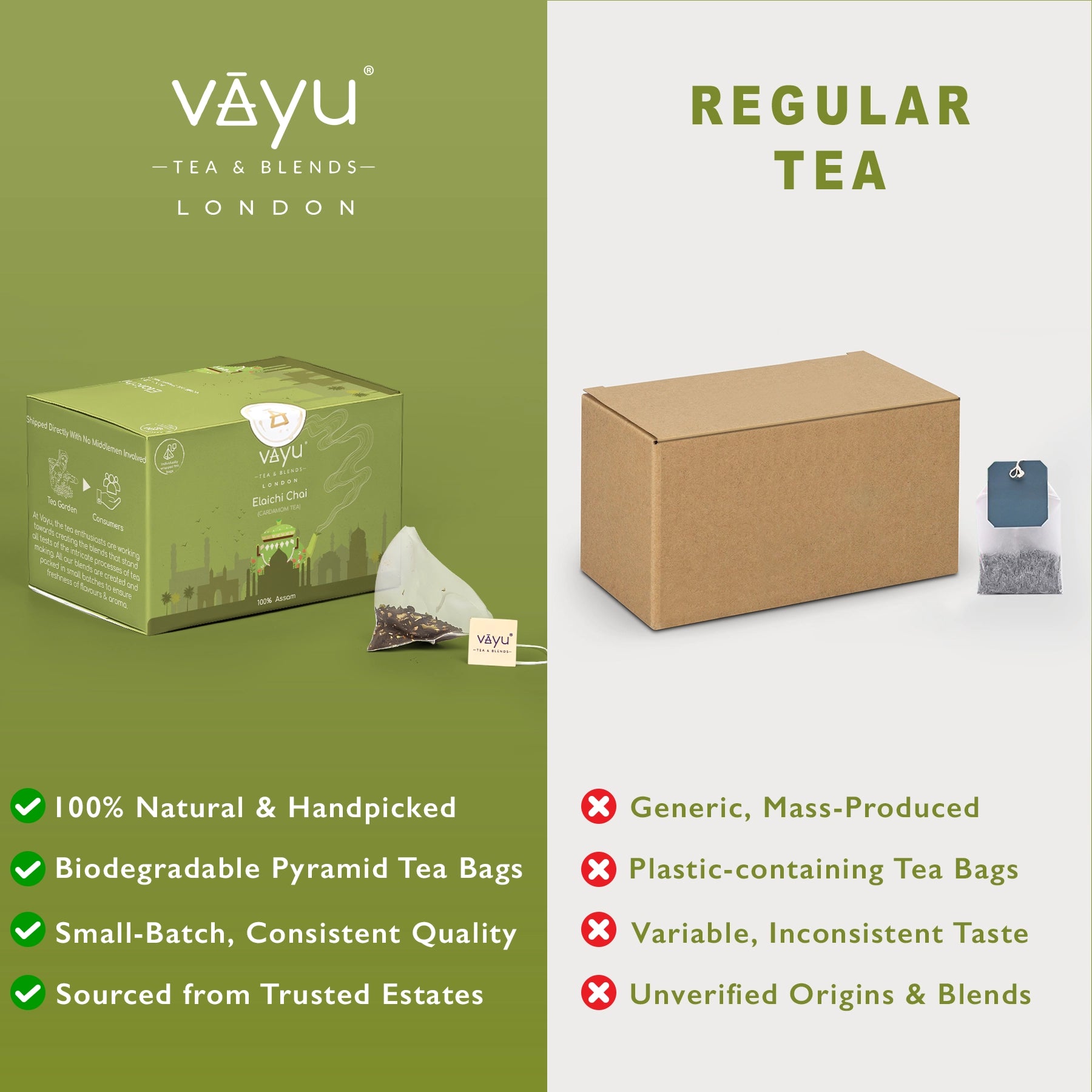 Elaichi Chai (Cardamom Tea) 16 biodegradable Teabags