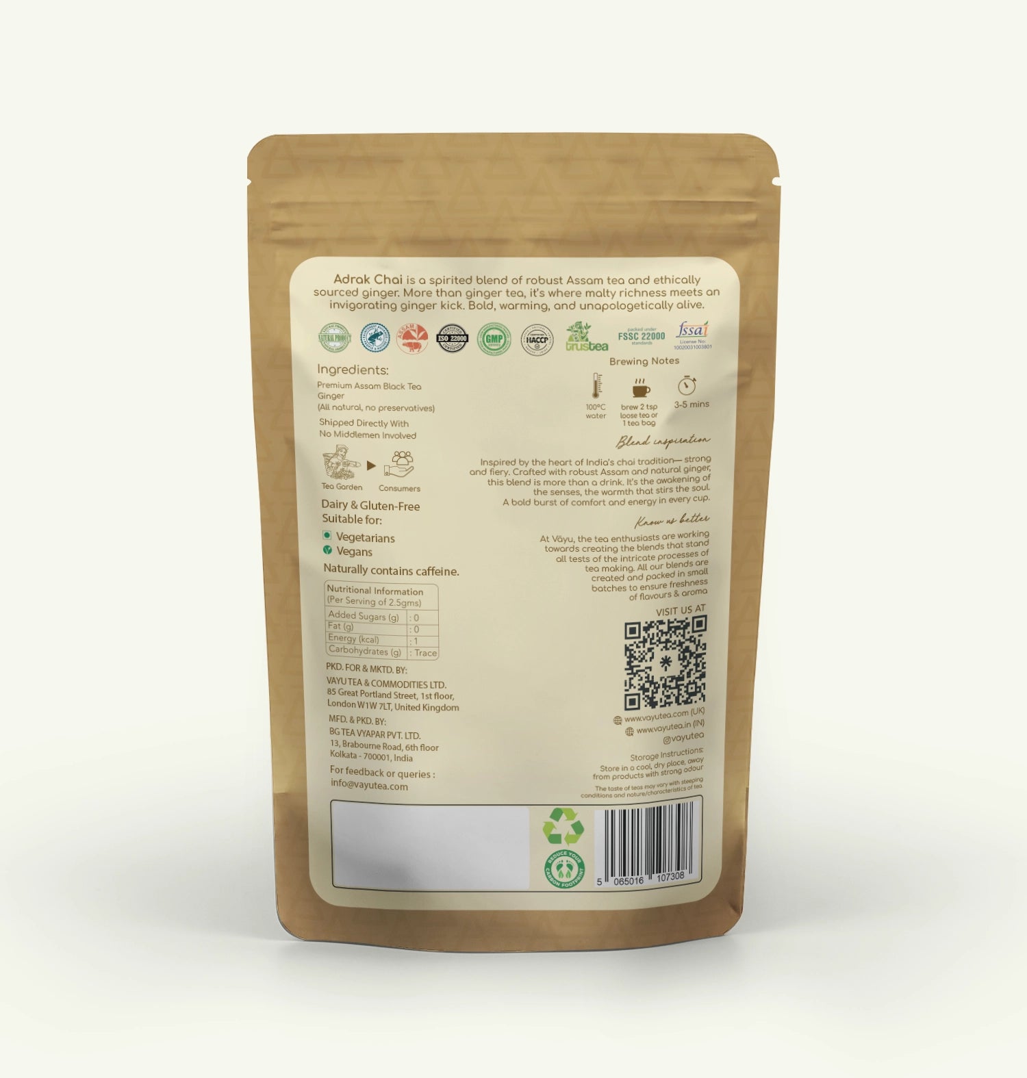 Adrak Chai (Ginger Tea) Loose Tea 150gms