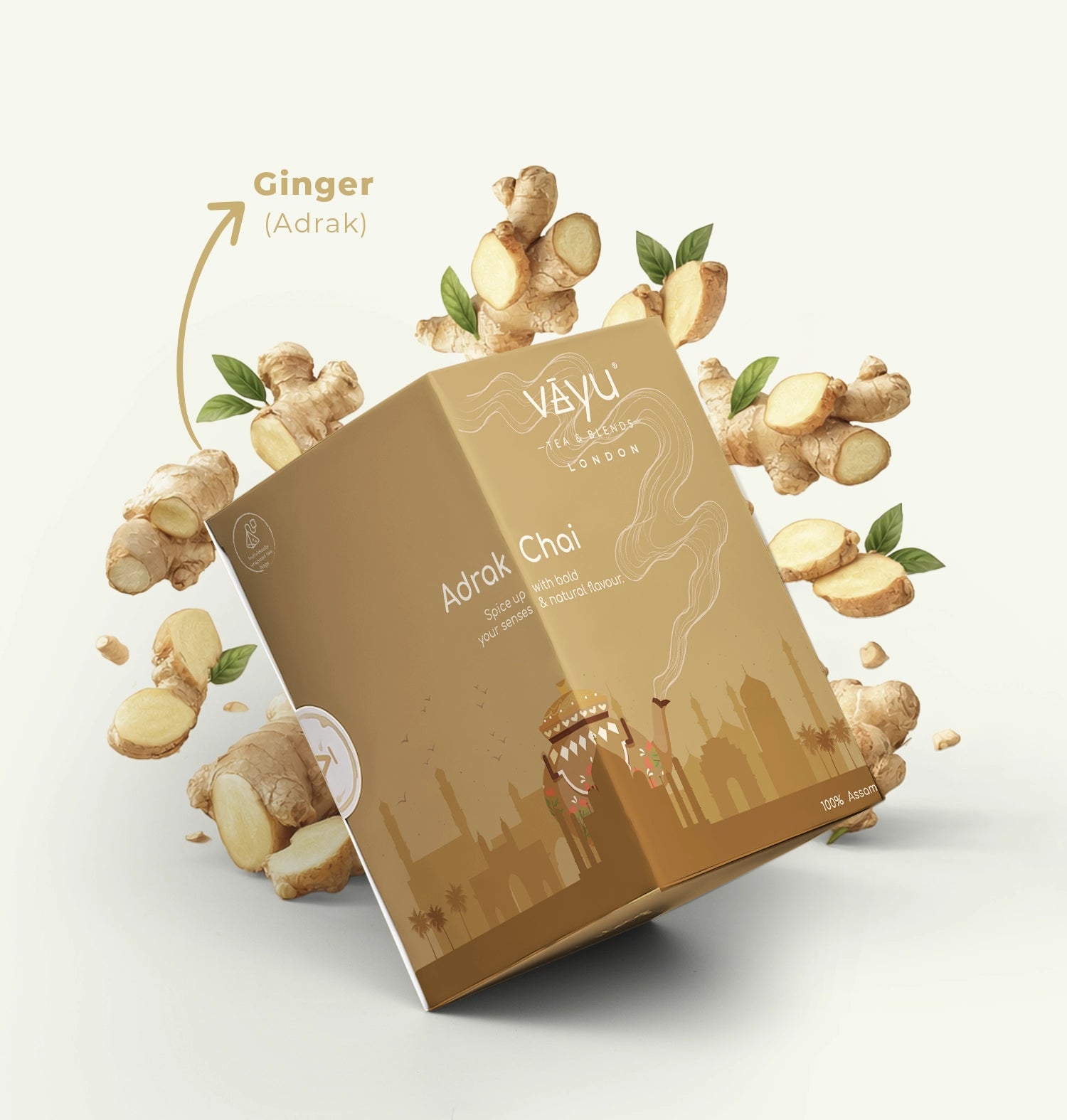 Adrak Chai (Ginger Tea) 16 biodegradable Teabags