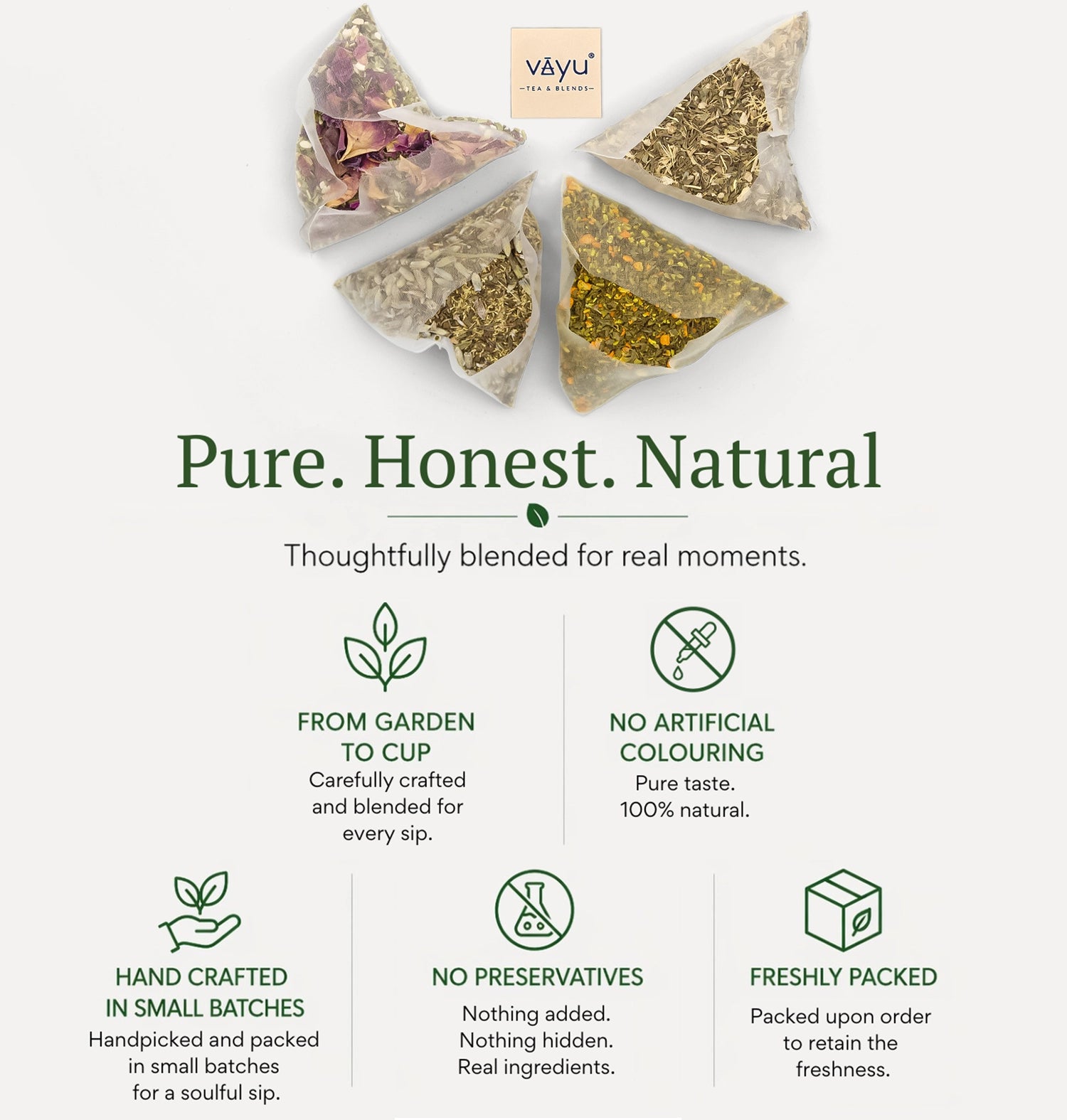 Assorted Herbal Tea 16 Pyramid Tea Bags (Tulsi Based)