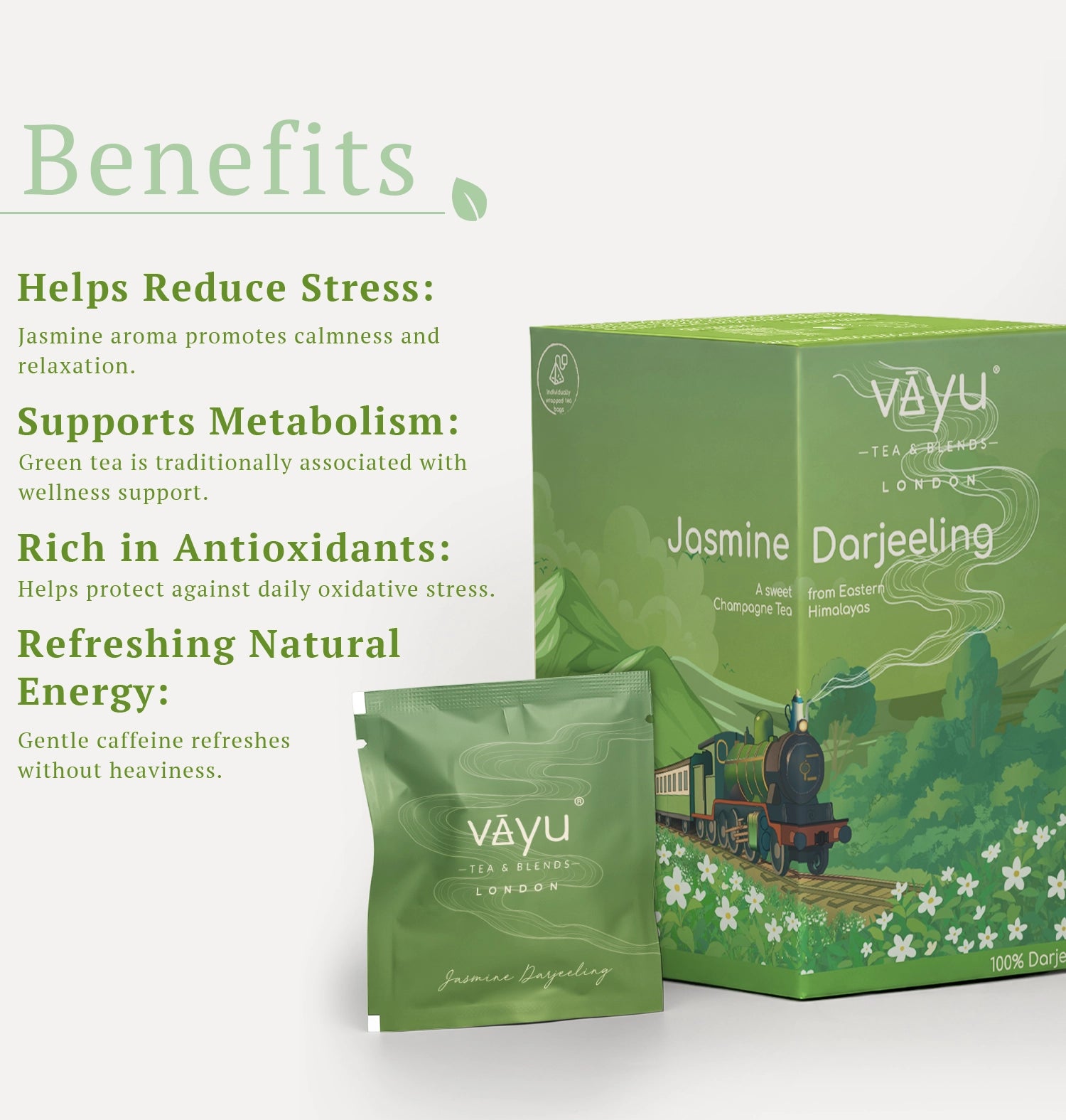 Jasmine Darjeeling (Organic Green Tea with Jasmine)  | 16 biodegradable Teabags