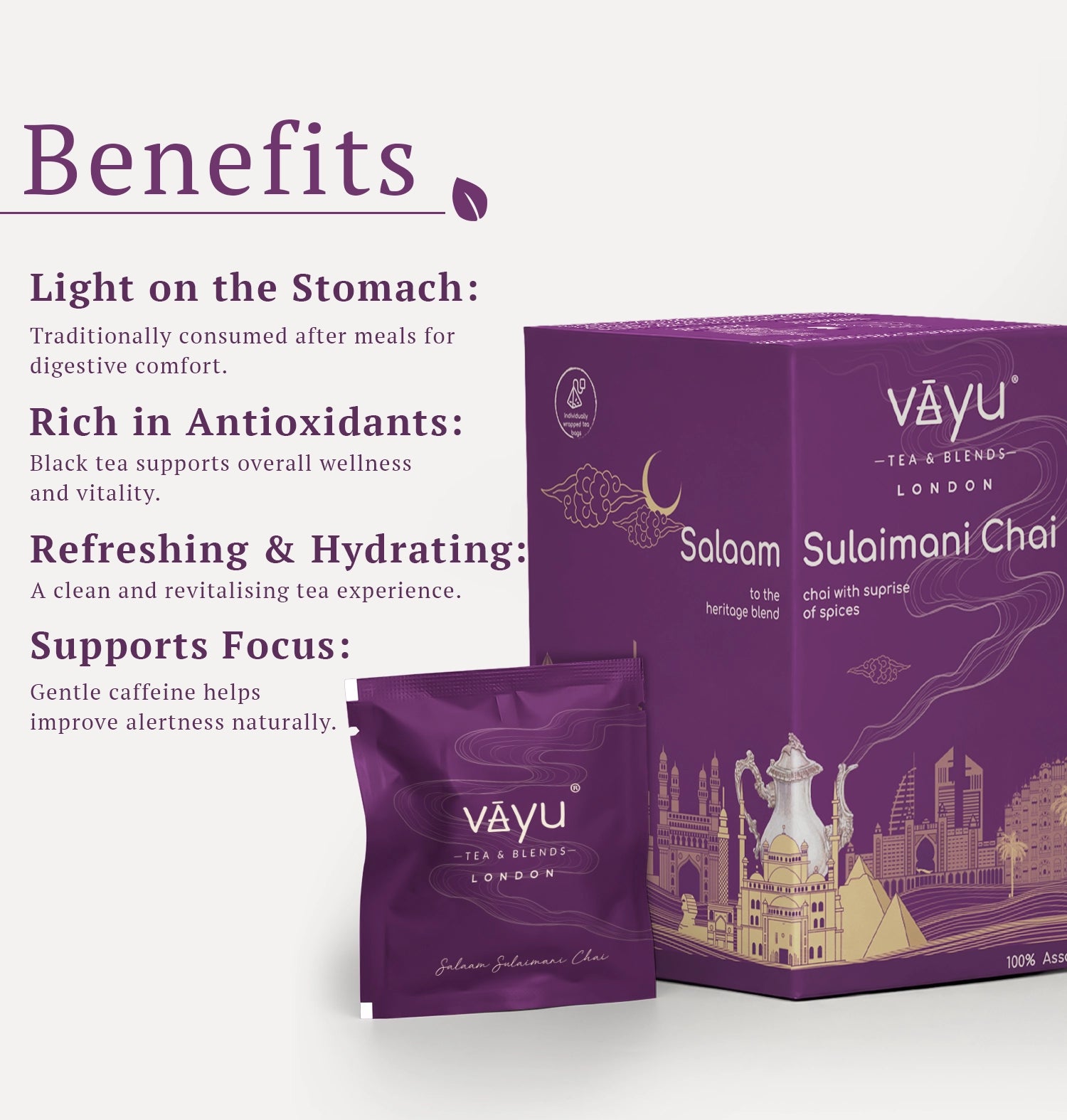 Salaam Sulaimani Chai (Cardamom, Clove, Liquorice & Rose) 20 Pyramid Tea Bags)