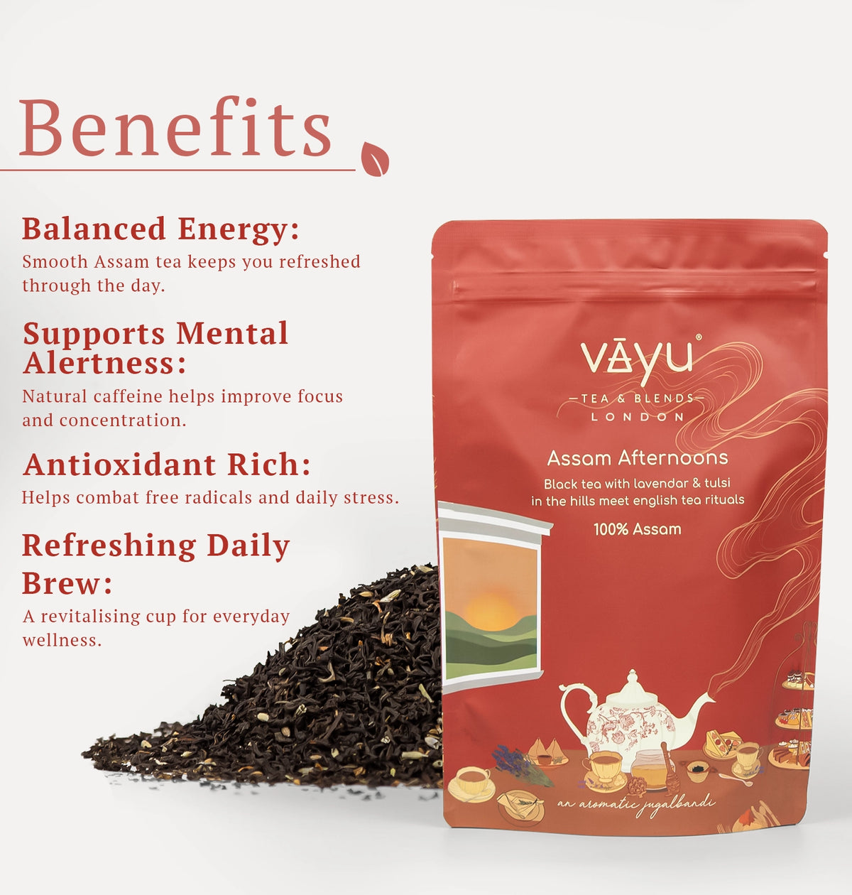Assam Afternoons (Krishna Tulsi, Rama Tulsi & Lavender Loose Tea 100gms)