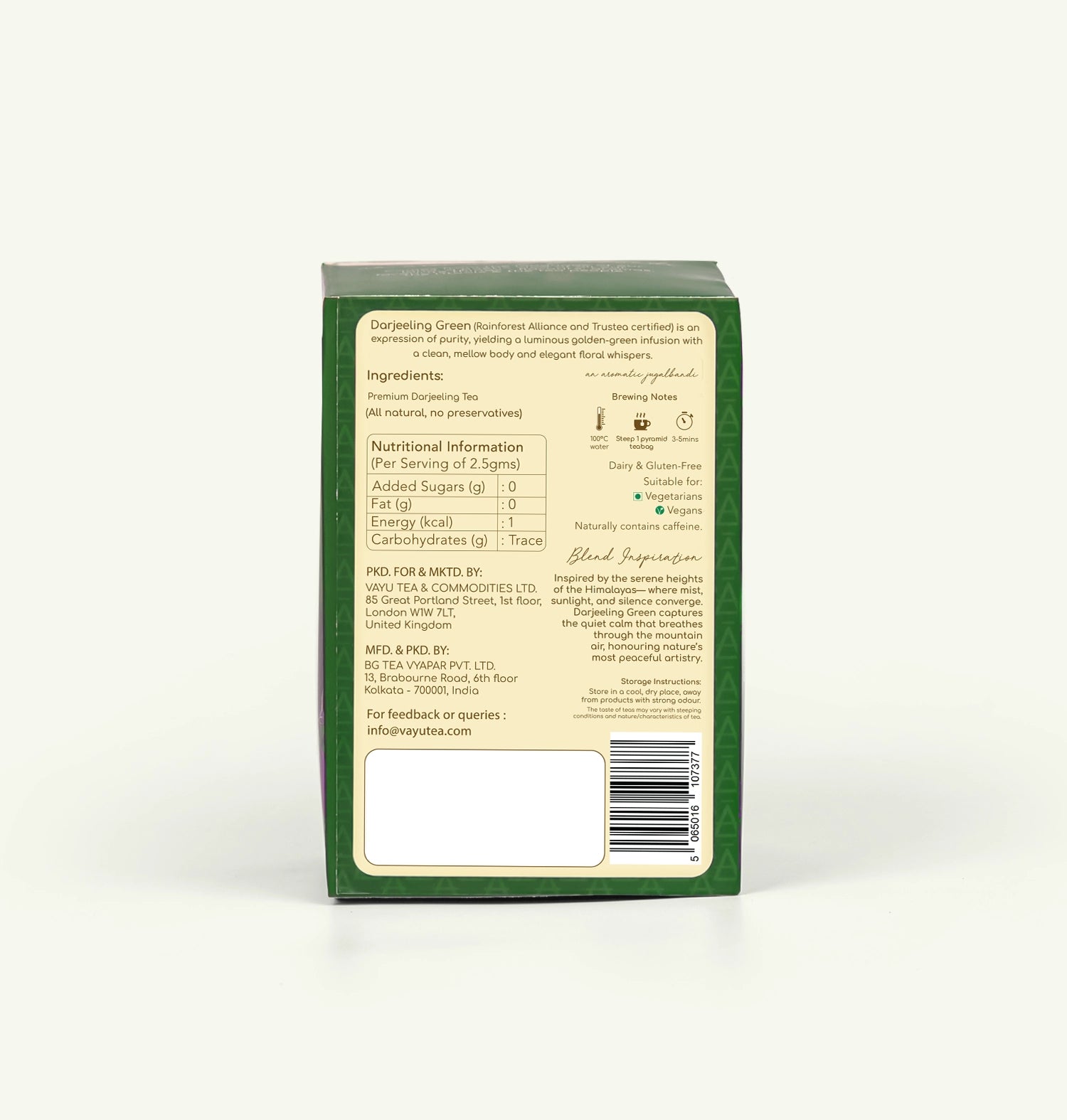 Darjeeling Green (Organic Green Tea) | 16 biodegradable Teabags